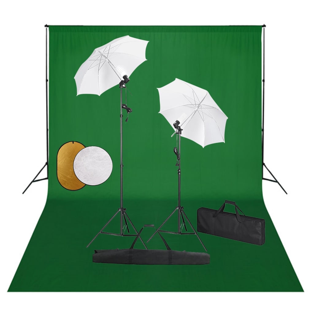 vidaXL Fotografska oprema: svjetla, kišobrani, pozadina i reflektori
