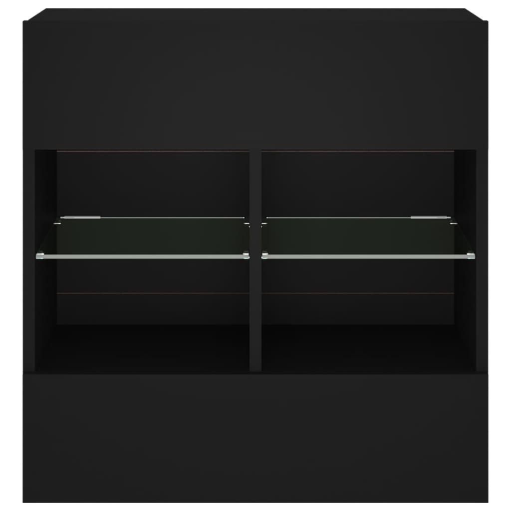vidaXL Zidni TV ormarić s LED svjetlima crni 58,5x30x60,5 cm