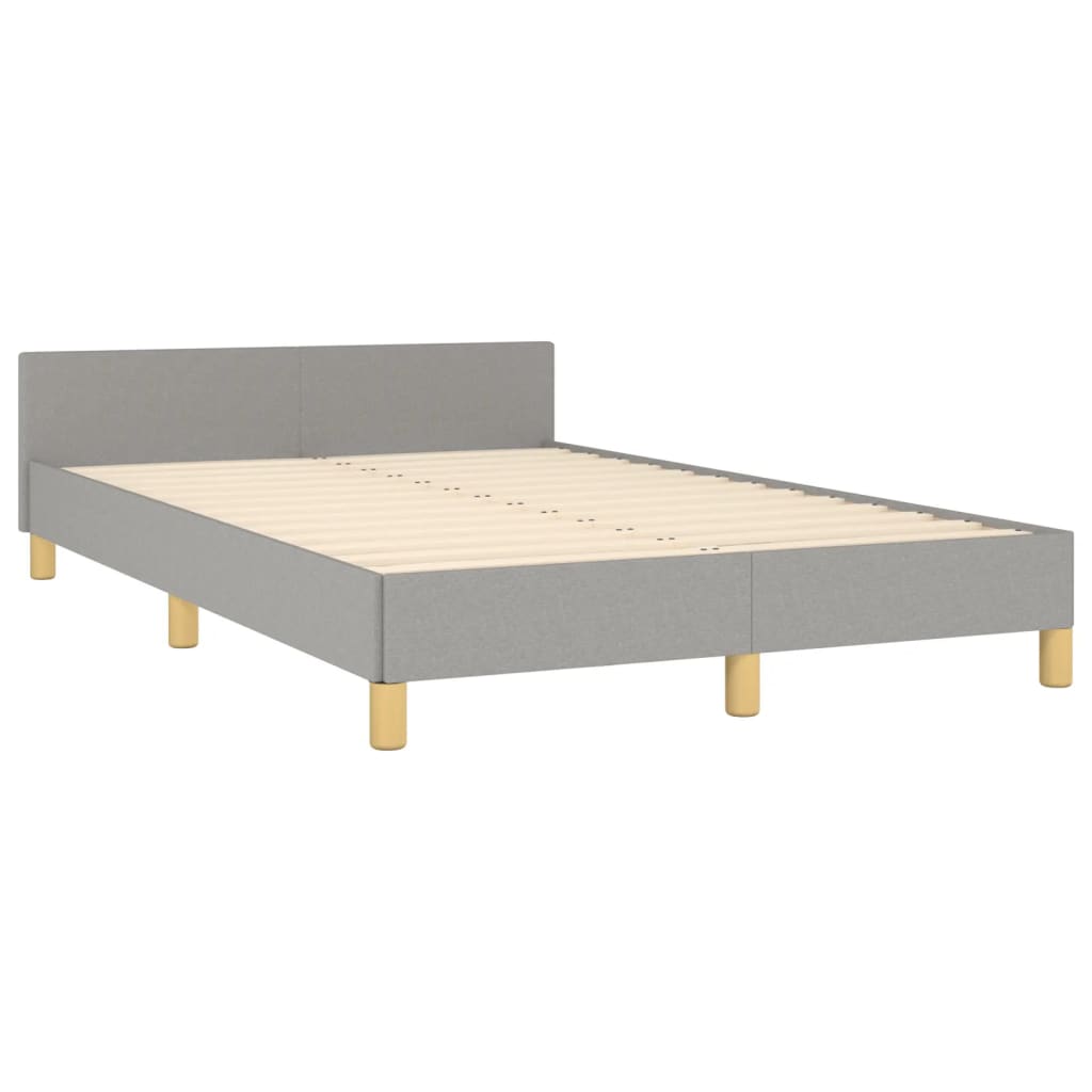 vidaXL Okvir za krevet s uzglavljem svjetlosivi 120x190 cm od tkanine