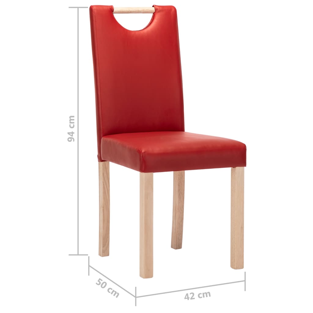vidaXL Blagovaonske stolice od umjetne kože 2 kom crvena boja vina