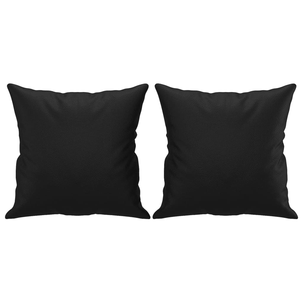vidaXL Dvosjed s ukrasnim jastucima crni 120 cm od umjetne kože