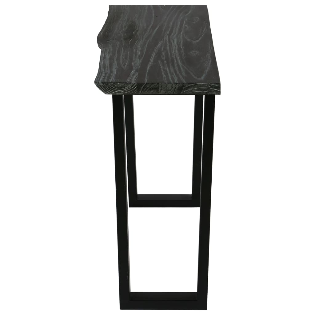 vidaXL Konzolni stol od masivnog drva mindi 110 x 35 x 75 cm sivi