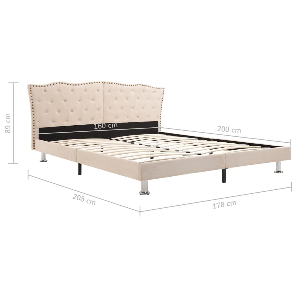 vidaXL Okvir za krevet od tkanine boje platna 160 x 200 cm