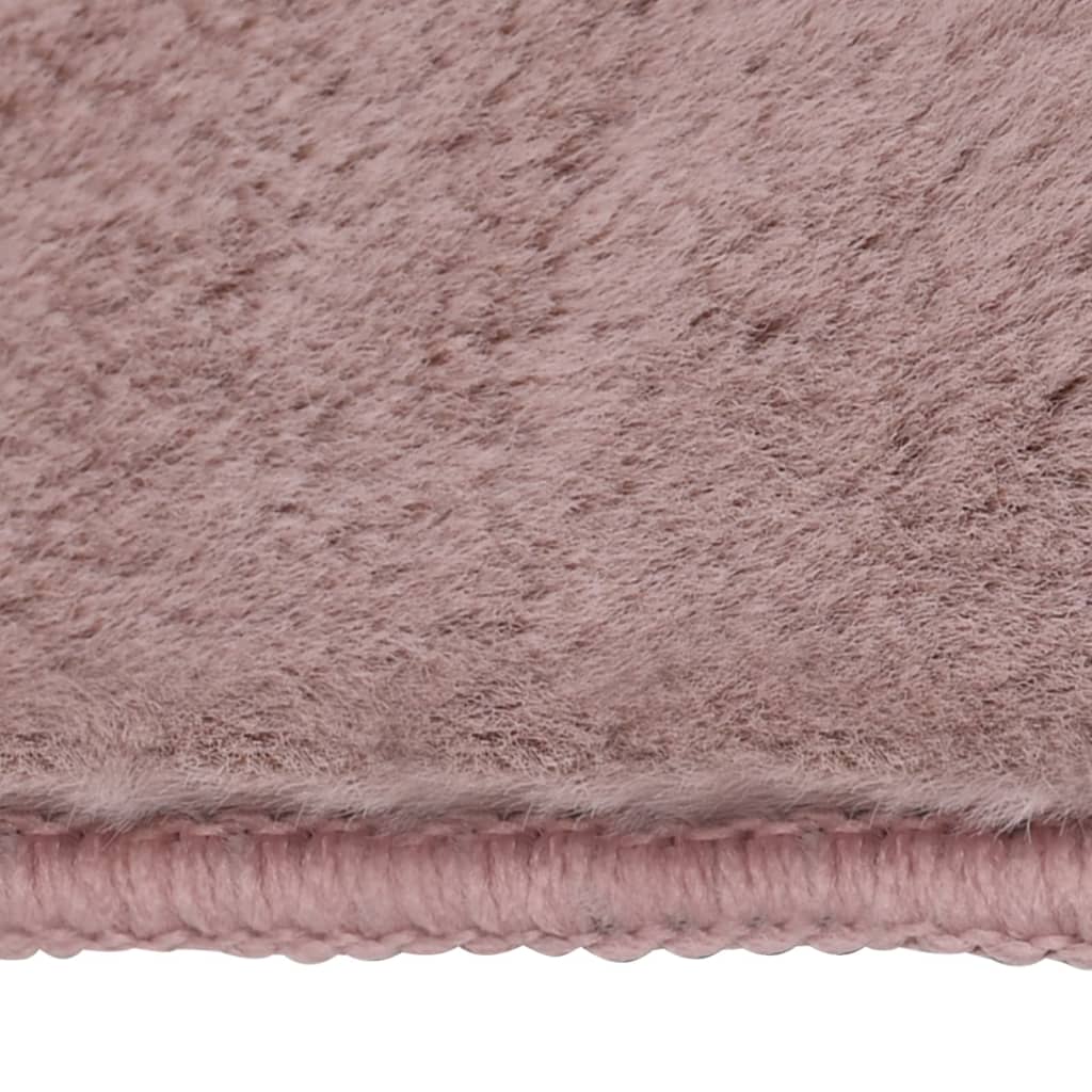 vidaXL Tepih od umjetnog zečjeg krzna 200 x 300 cm blijedo ružičasti