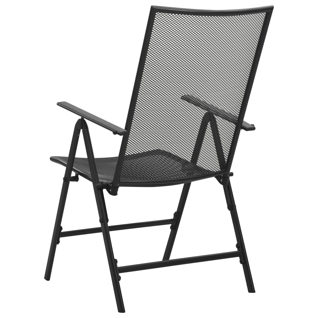 vidaXL Sklopive mrežaste stolice 4 kom cm čelične antracit