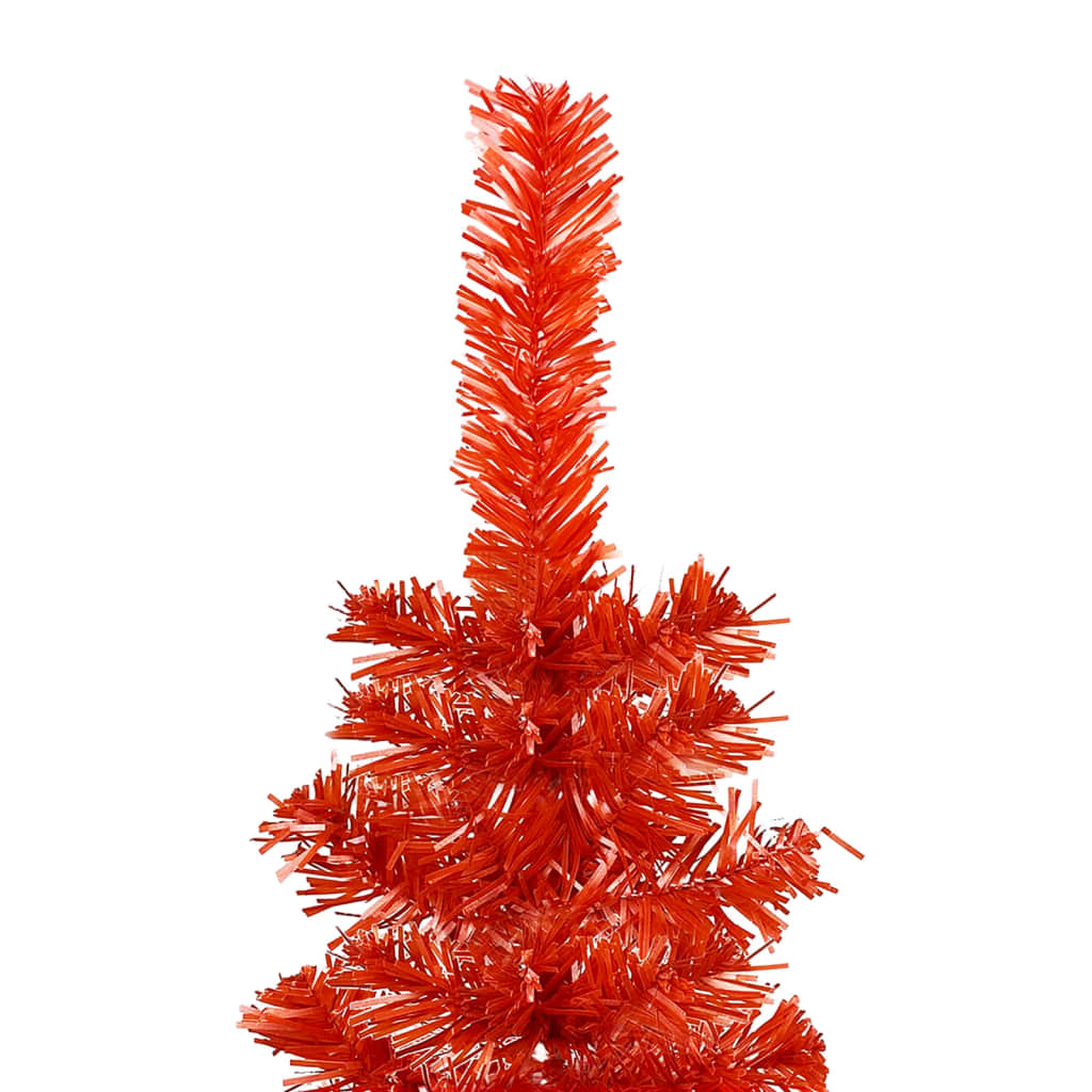 vidaXL Tanko osvijetljeno božićno drvce crveno 150 cm