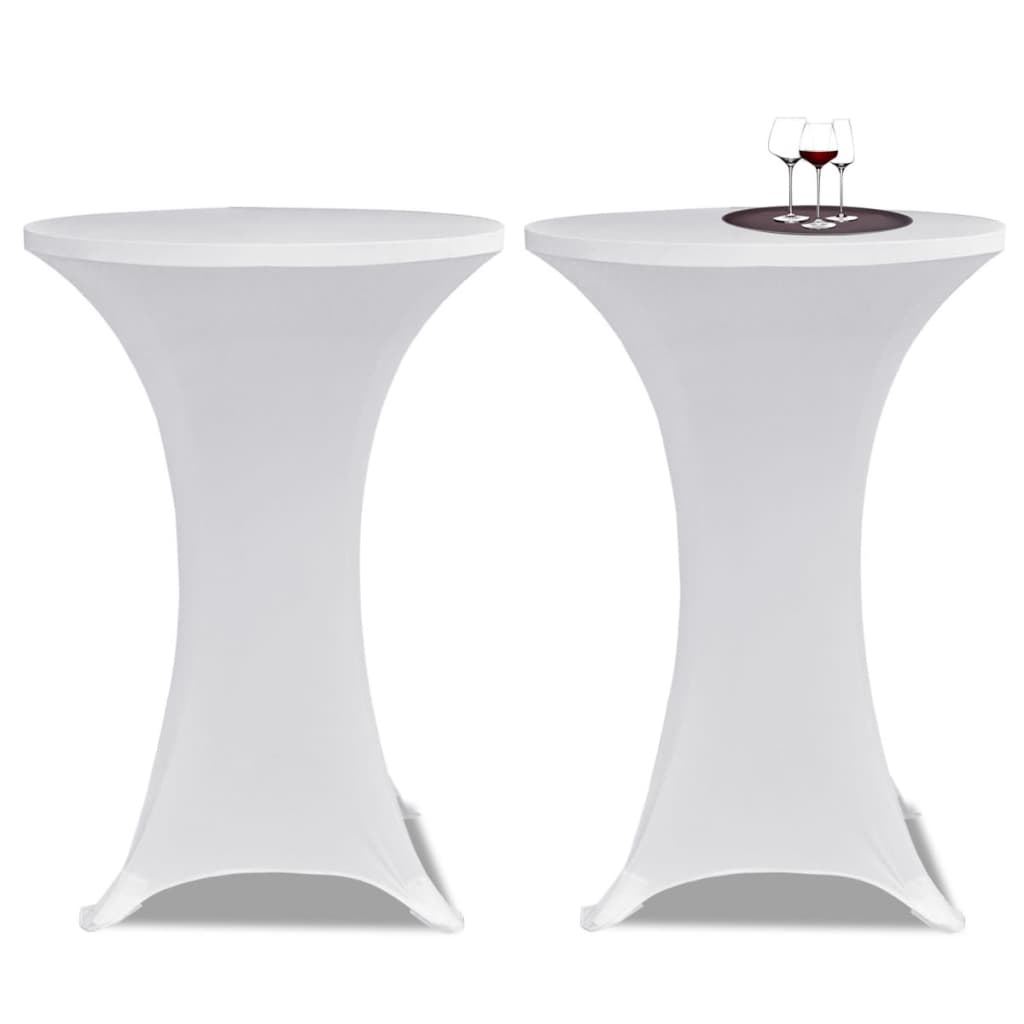 Bijeli rastežljiv stolnjak za stolove Ø60 2 kom