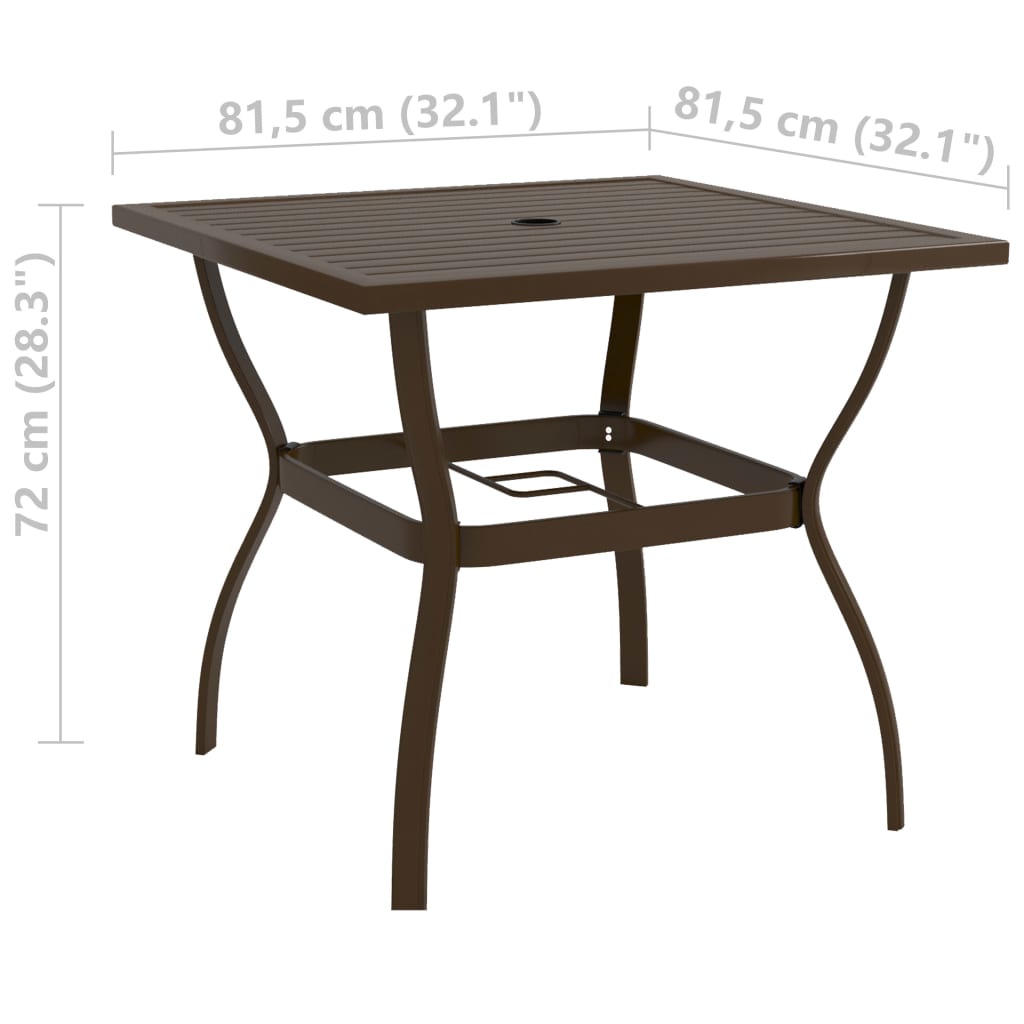 vidaXL Vrtni stol smeđi 81,5 x 81,5 x 72 cm čelični