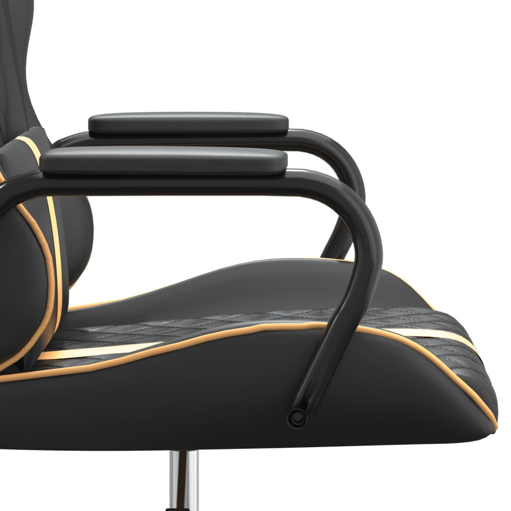 vidaXL Masažna igraća stolica zlatno-crna od umjetne kože