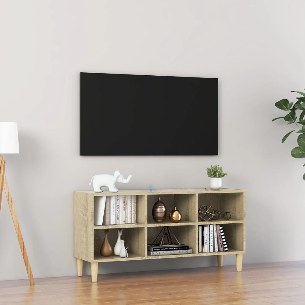 vidaXL TV ormarić s nogama od masivnog drva boja hrasta 103,5x30x50 cm