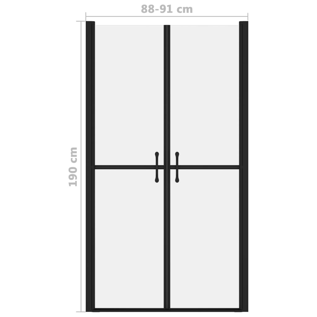 vidaXL Vrata za tuš-kabinu matirana ESG (88 - 91) x 190 cm