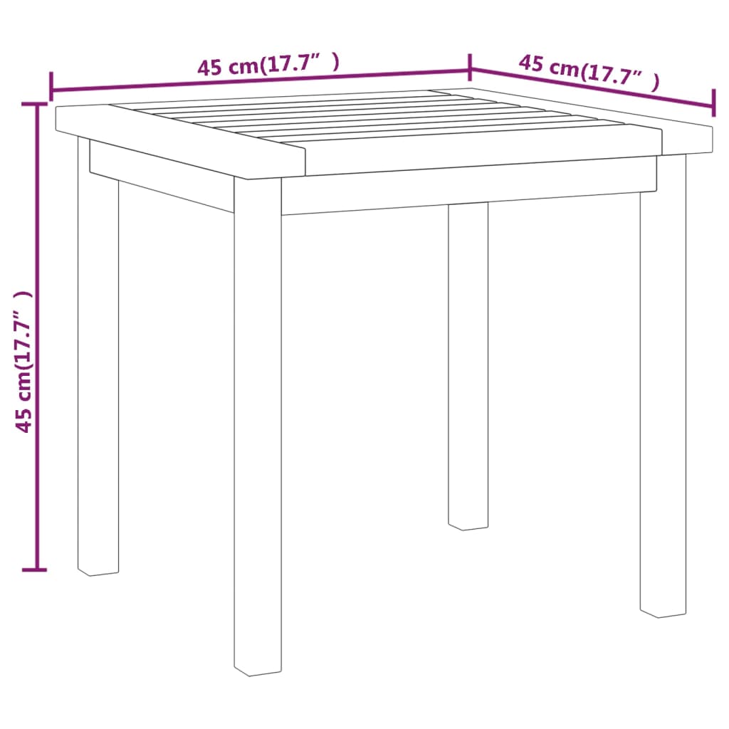 vidaXL Bočni stolić 45 x 45 x 45 cm od masivne tikovine