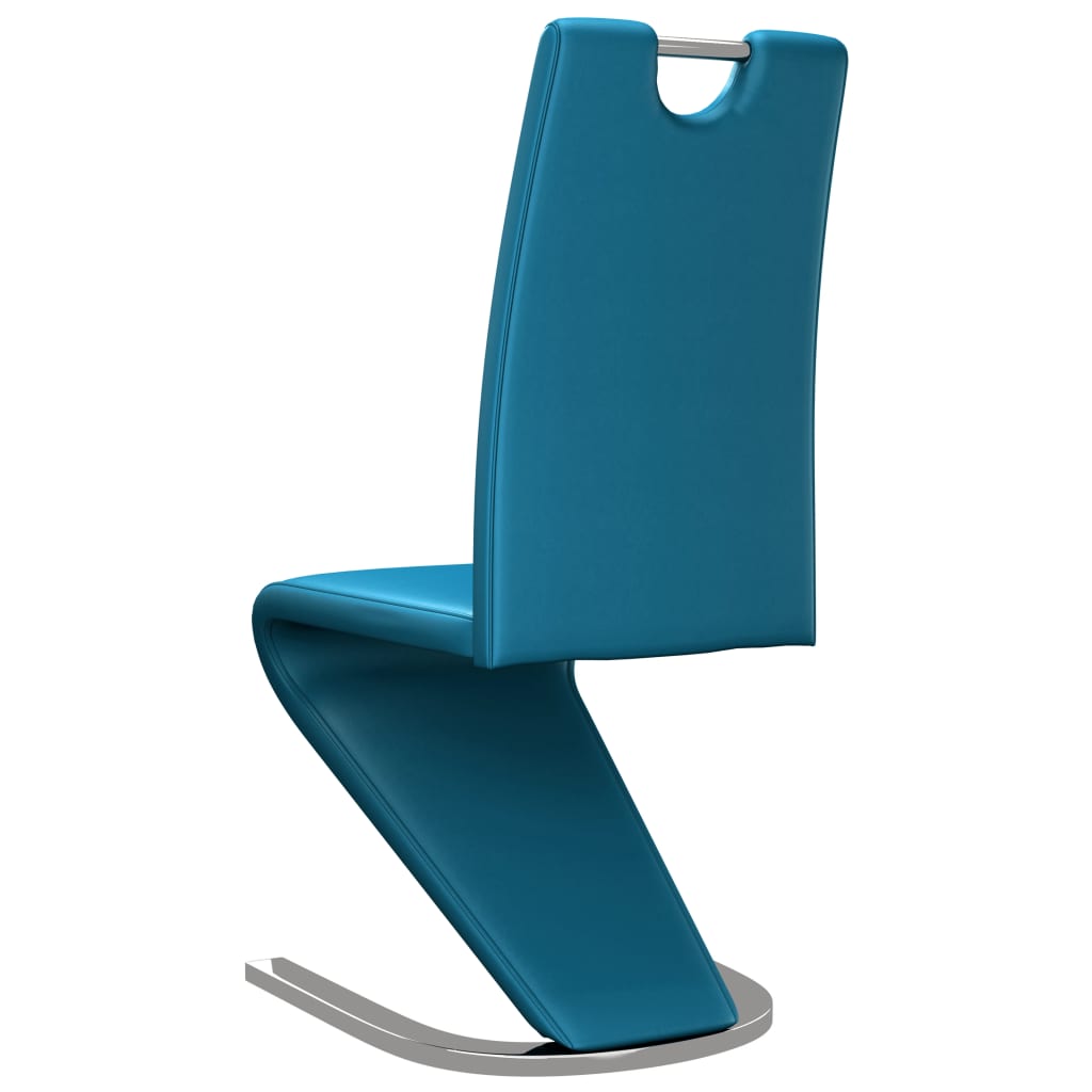 vidaXL Blagovaonske stolice cik-cak oblika od umjetne kože 2 kom plave