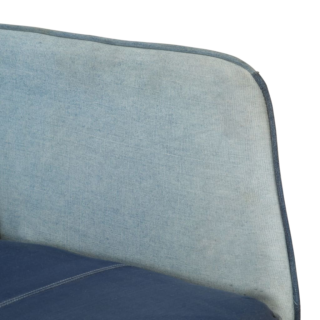 vidaXL Stolica za ljuljanje od plavog trapera s patchworkom