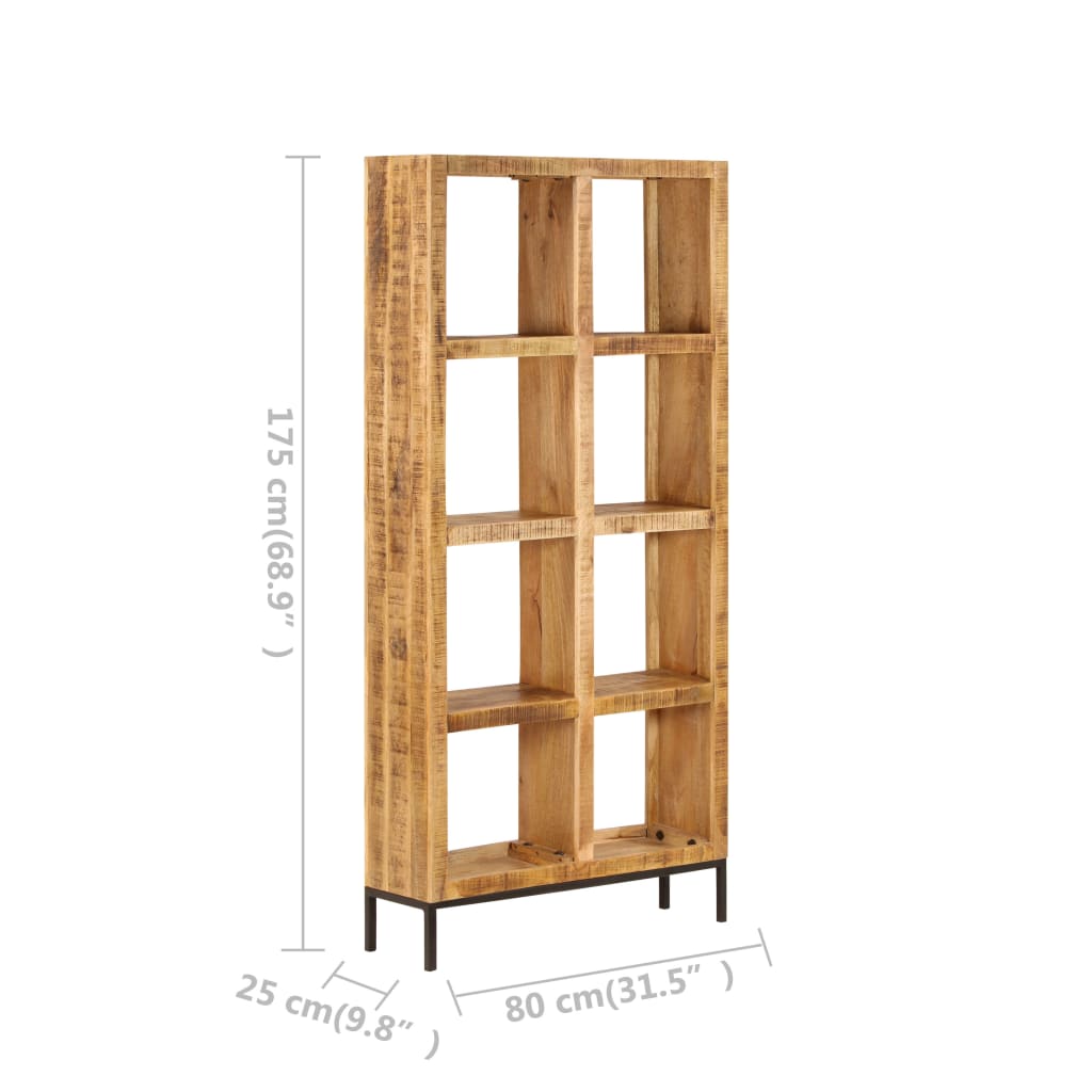 vidaXL Police za knjige od masivnog drva manga 80 x 25 x 175 cm