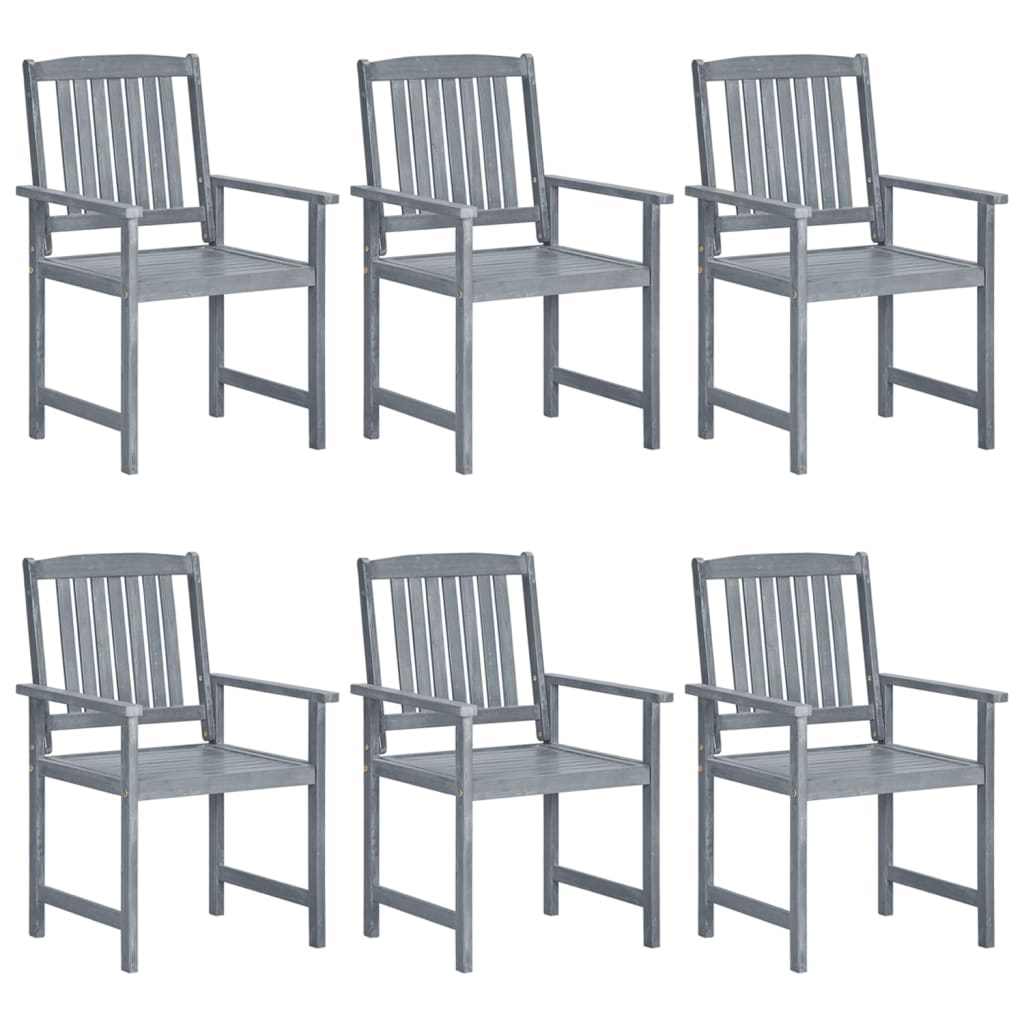 vidaXL Vrtne stolice 6 kom sive od masivnog drva bagrema