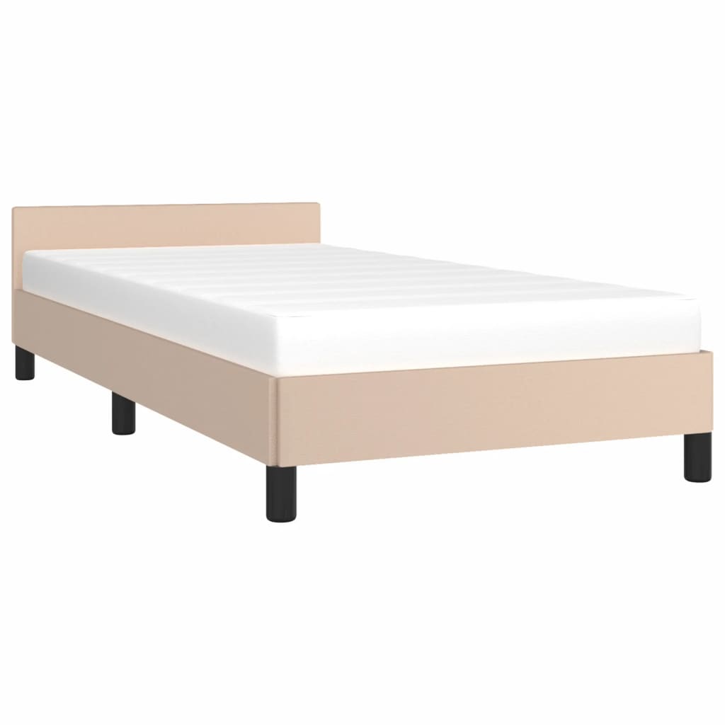 vidaXL Okvir za krevet s uzglavljem cappuccino 80x200 cm umjetna koža