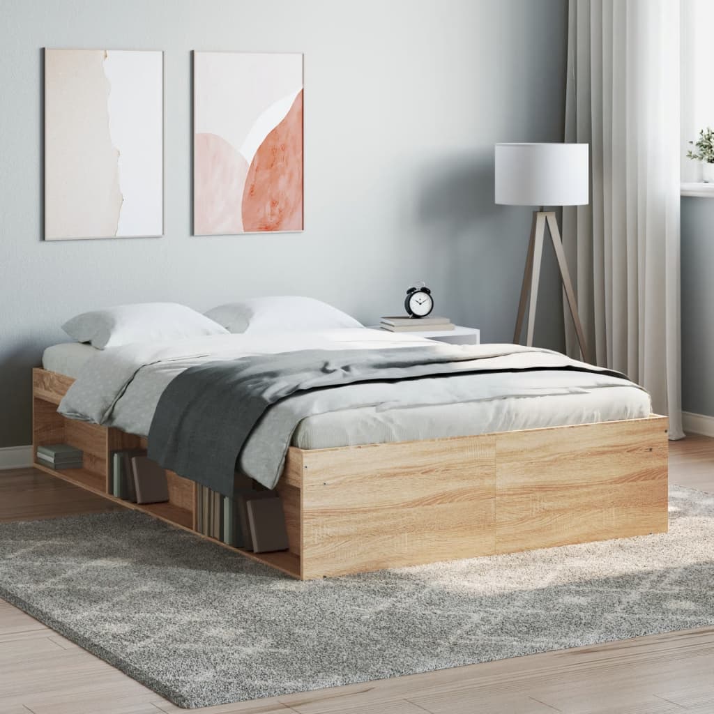 vidaXL Okvir za krevet boja hrasta sonome 120 x 190 cm mali bračni
