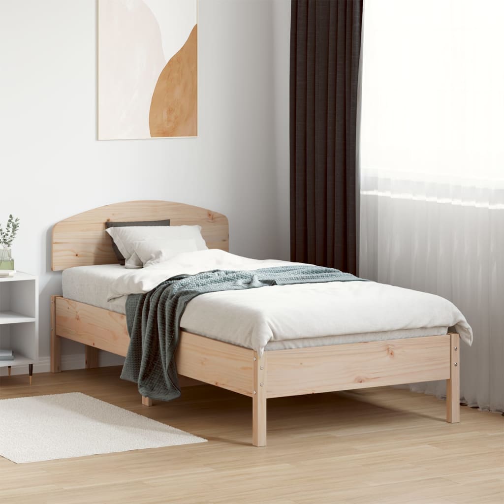 vidaXL Okvir kreveta s uzglavljem 90 x 190 cm od borovine