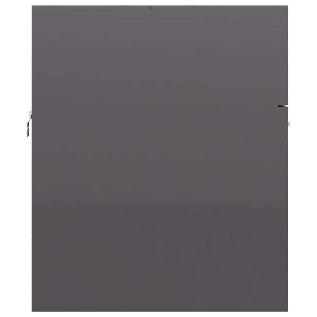 vidaXL Ormarić za umivaonik visoki sjaj sivi 80 x 38,5 x 46 cm drveni