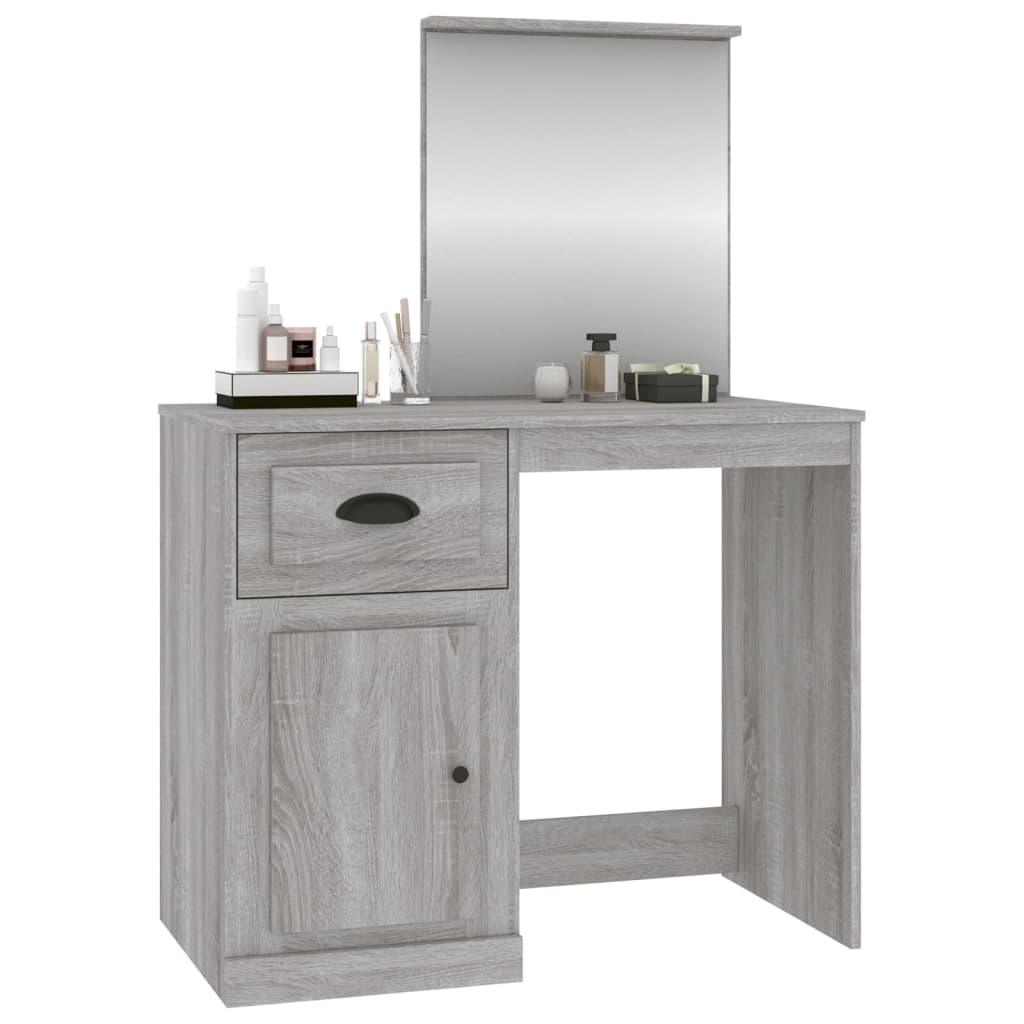 vidaXL Toaletni stolić s ogledalom boja hrasta 90x50x132,5 cm drveni