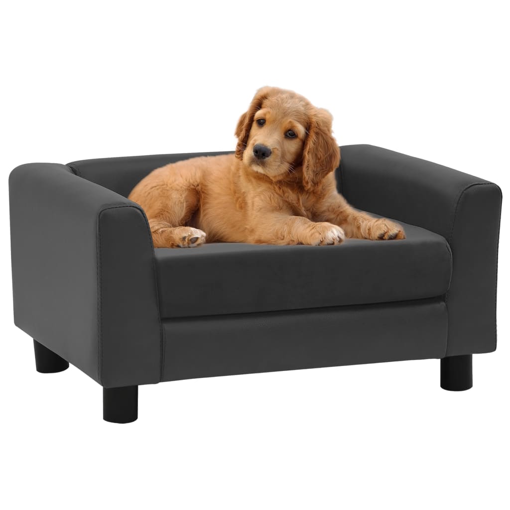 vidaXL Sofa za pse tamnosiva 60 x 43 x 30 cm od pliša i umjetne kože