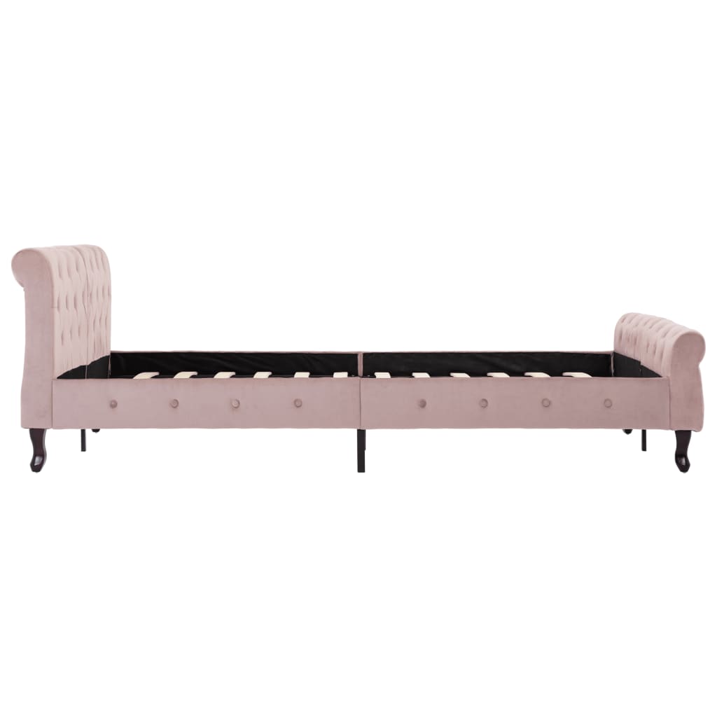 vidaXL Okvir za krevet ružičasti baršunasti 140 x 200 cm