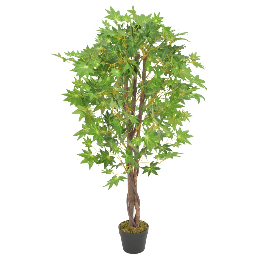 vidaXL Umjetno stablo javora s posudom zeleno 120 cm