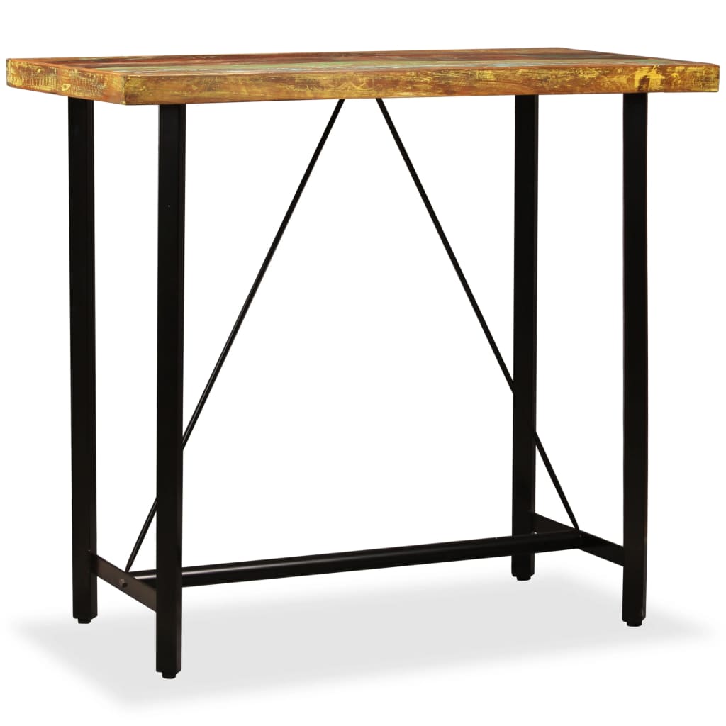 vidaXL Barski Stol od Masivnog Obnovljenog Drva 120x60x107 cm