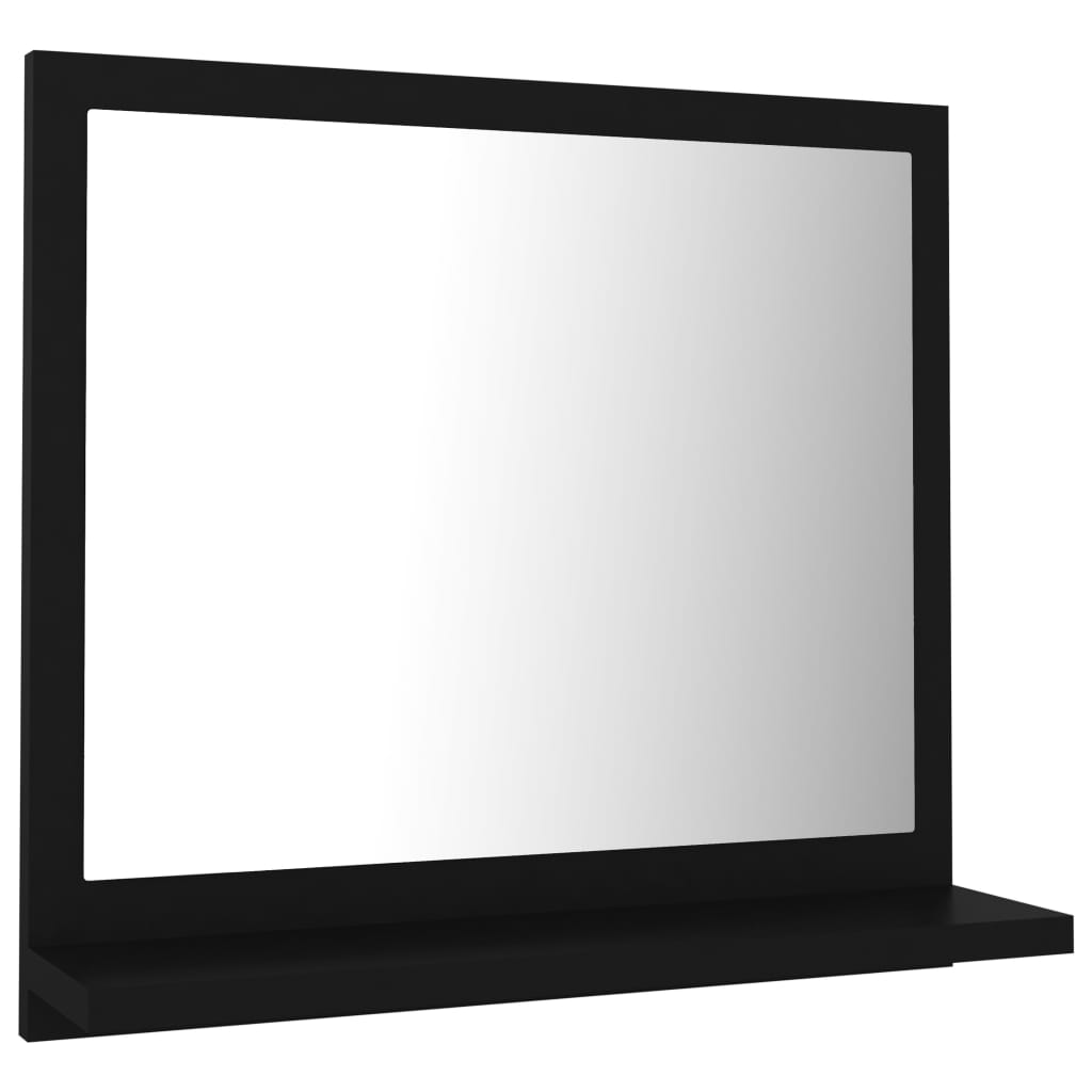 vidaXL Kupaonsko ogledalo crno 40 x 10,5 x 37 cm konstruirano drvo