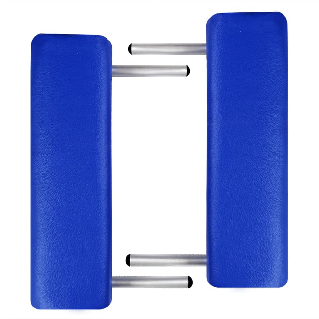 vidaXL Plavi sklopivi stol za masažu s 2 zone i aluminijskim okvirom