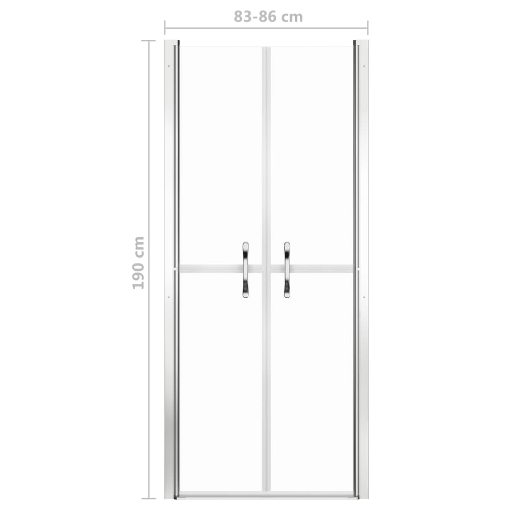 vidaXL Vrata za tuš-kabinu prozirna ESG 86 x 190 cm