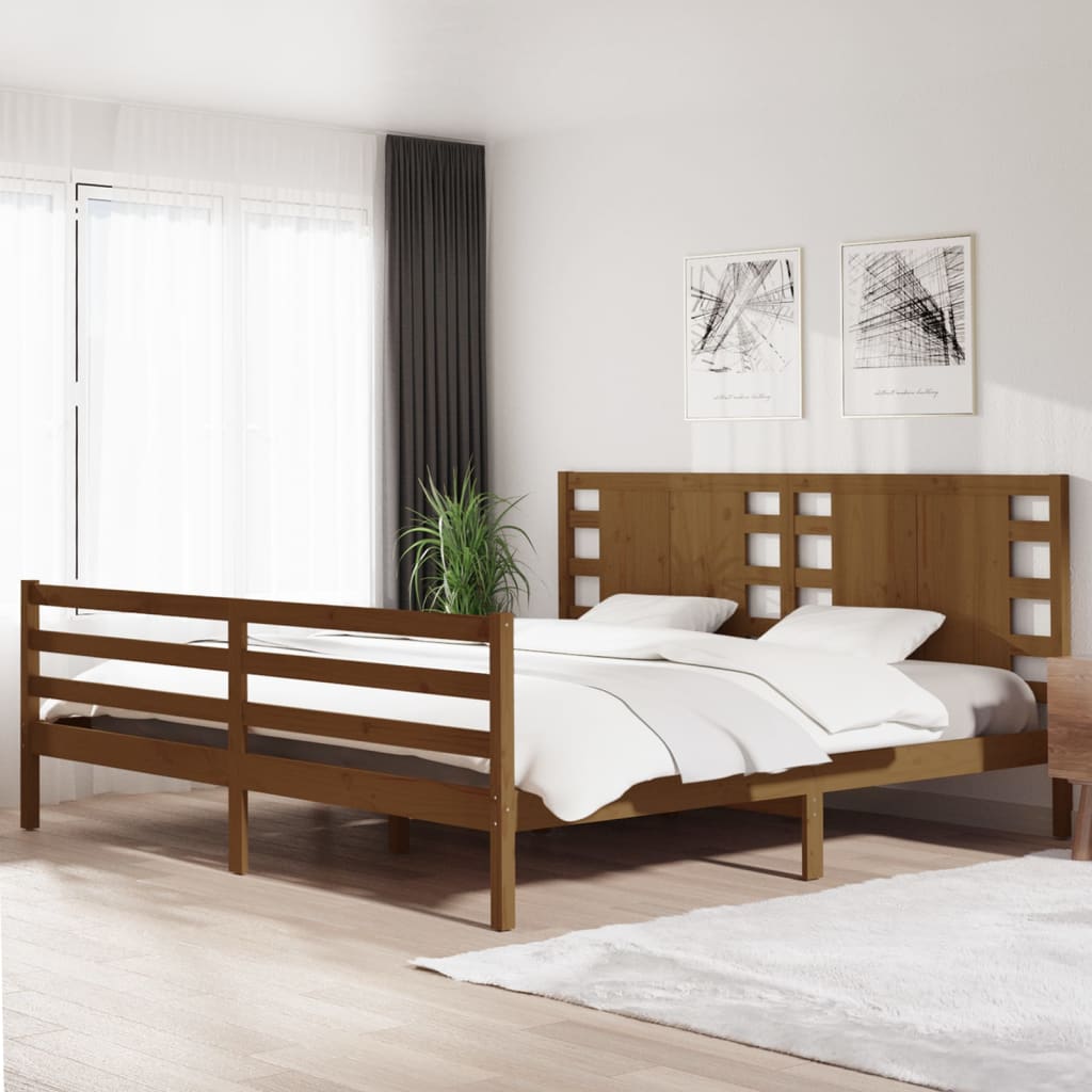 vidaXL Okvir za krevet boja meda od borovine 200 x 200 cm