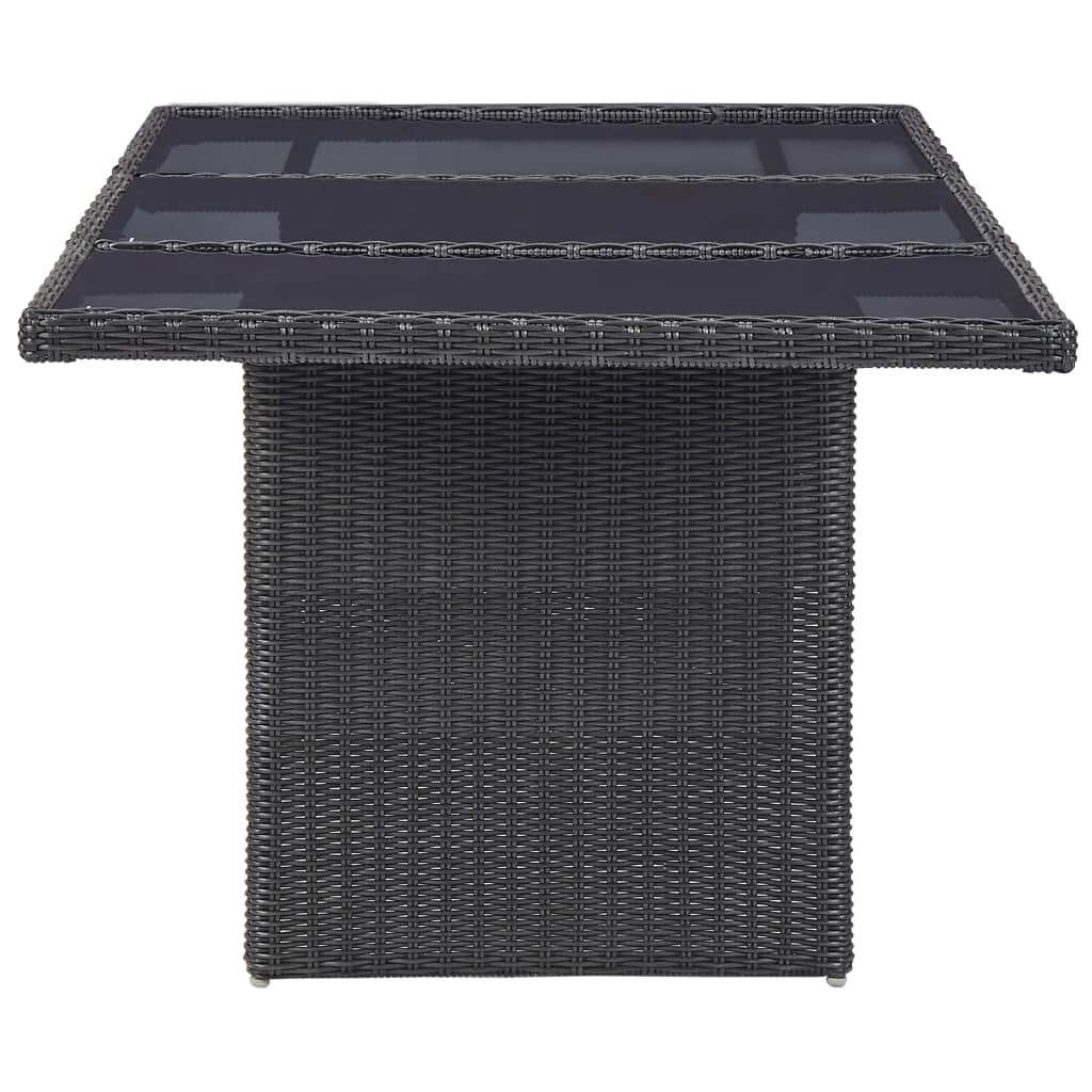 vidaXL Vrtni blagovaonski stol crni 200x100x74 cm staklo i poliratan