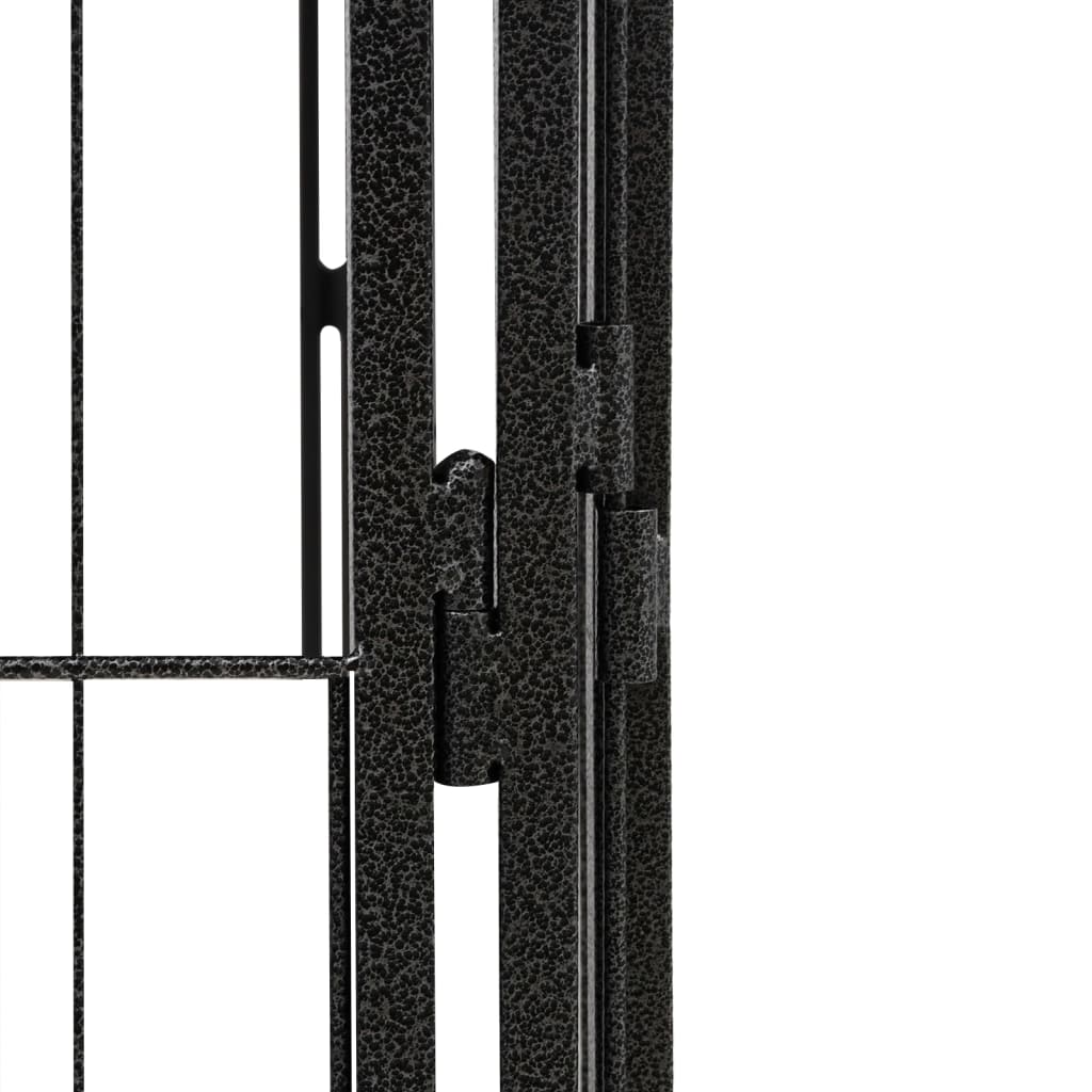 vidaXL Ograda za pse s 20 panela crna 100 x 50 cm čelik obložen prahom