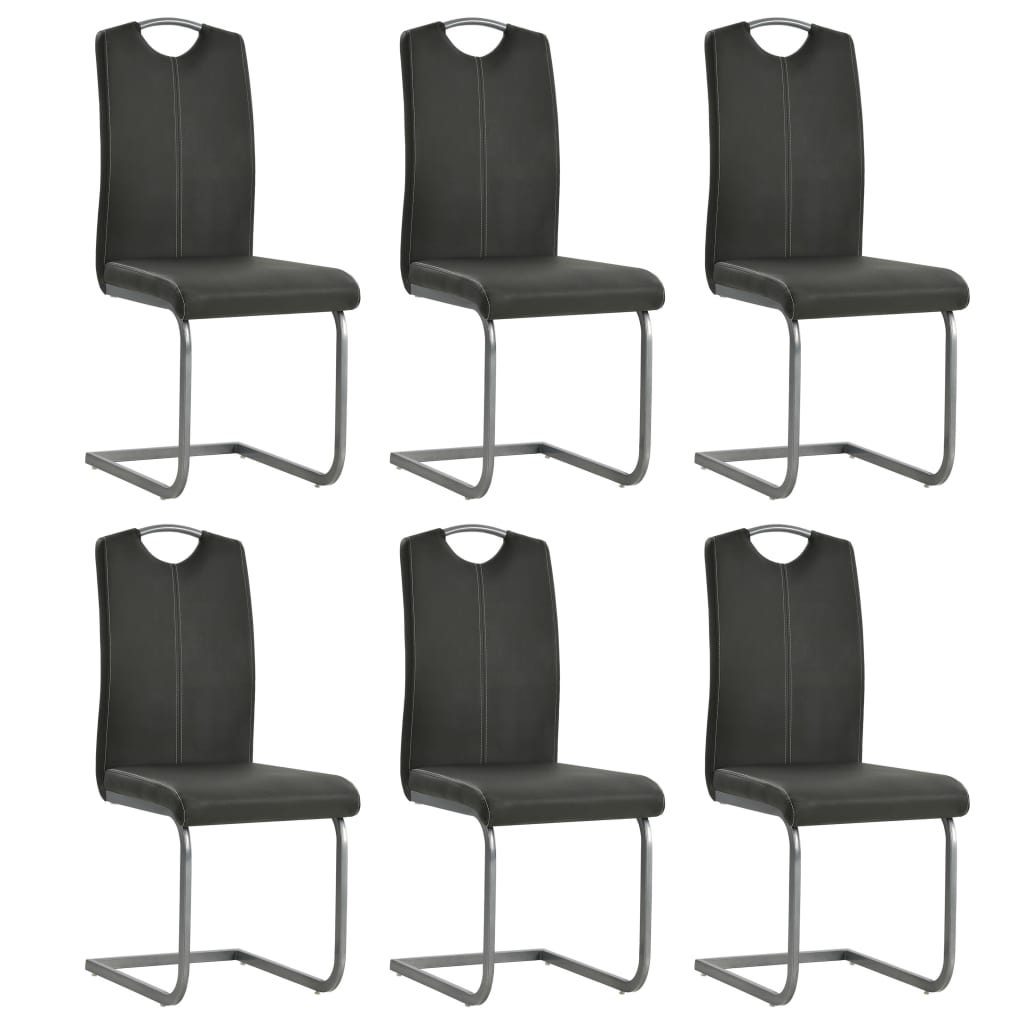 vidaXL Konzolne blagovaonske stolice od umjetne kože 6 kom sive