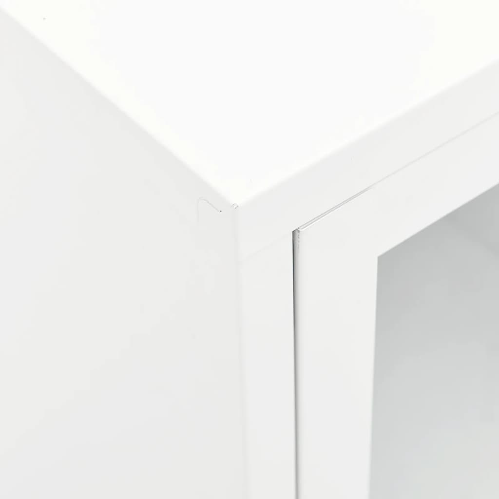 vidaXL TV ormarić bijeli 105 x 35 x 52 cm od čelika i stakla