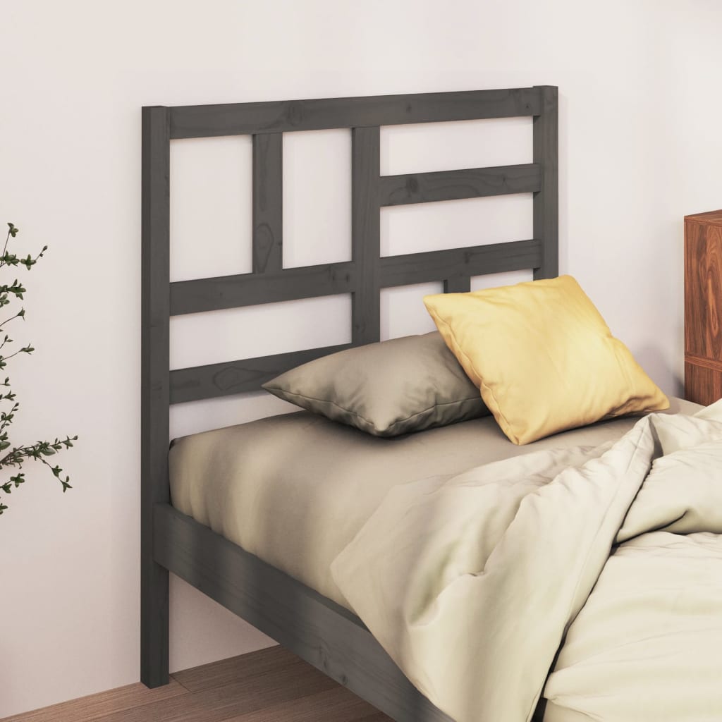 vidaXL Uzglavlje za krevet sivo 106 x 4 x 104 cm od masivne borovine
