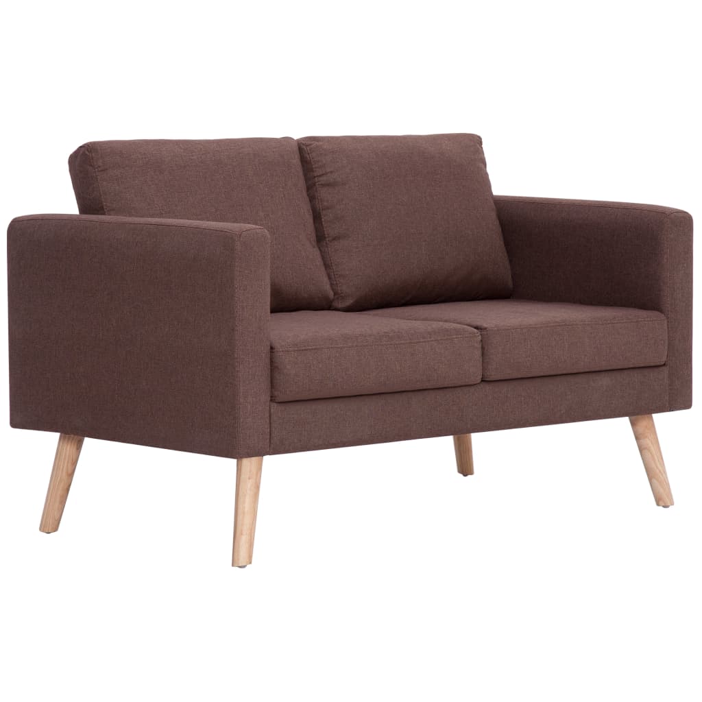 vidaXL 2-dijelni set sofa od tkanine smeđi