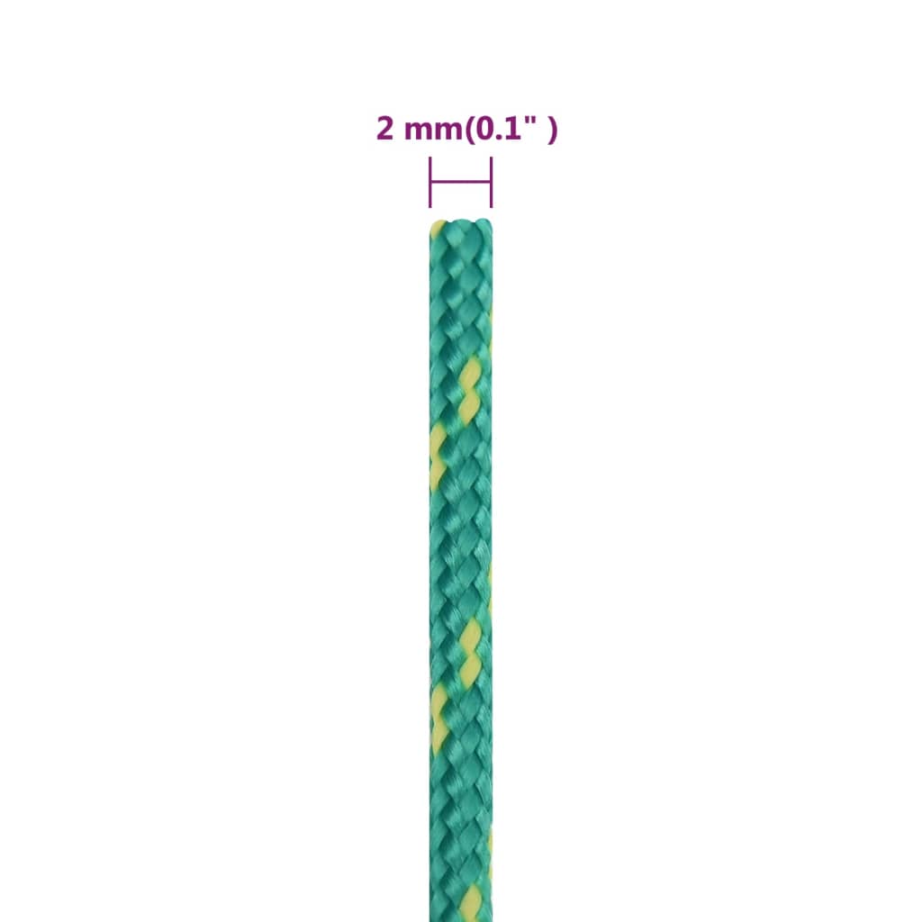 vidaXL Brodski konop zeleni 2 mm 25 m od polipropilena