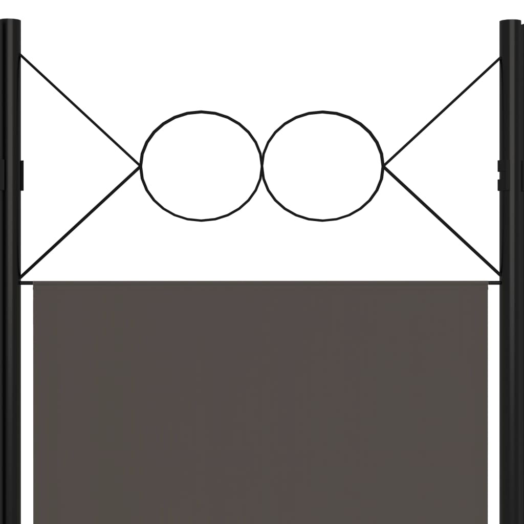 vidaXL Sobna pregrada s 3 panela antracit 120 x 180 cm