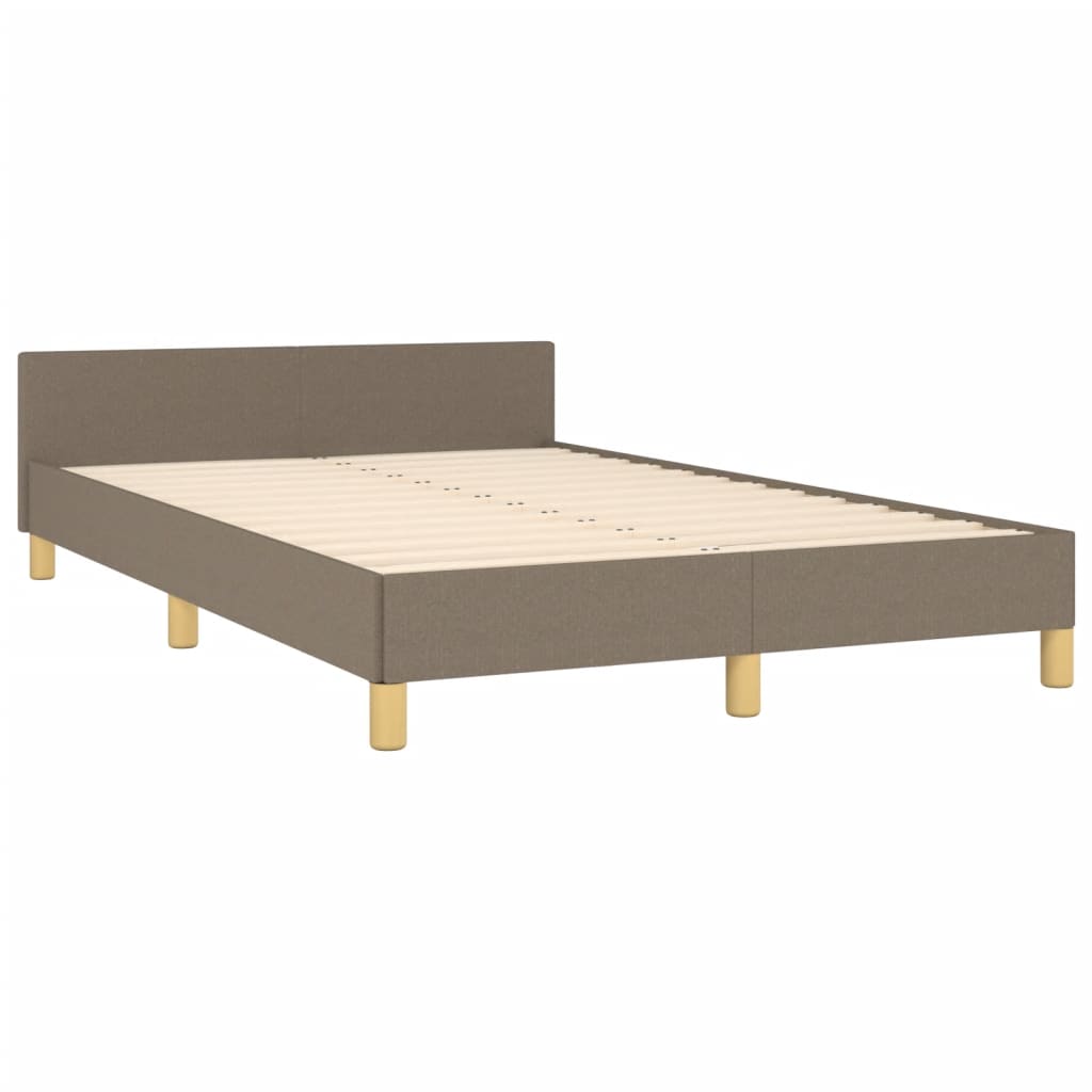 vidaXL Okvir za krevet s uzglavljem smeđesivi 120x190 cm od tkanine