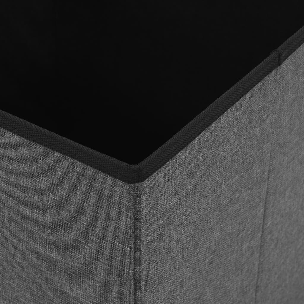 vidaXL Sklopivi tabure za pohranu od umjetnog platna tamnosivi