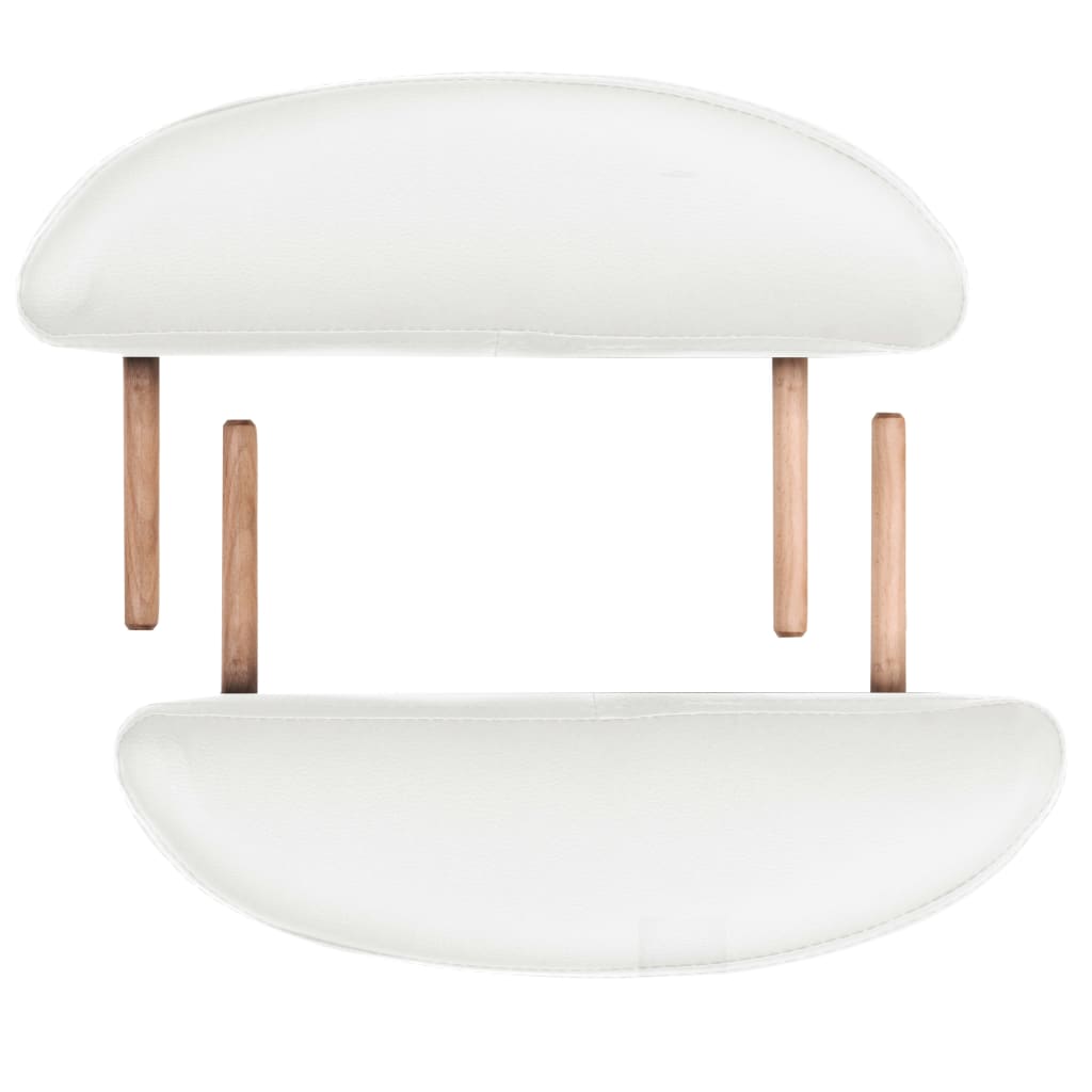 vidaXL Sklopivi masažni stol debljine 4 cm s 2 jastučića ovalni bijeli