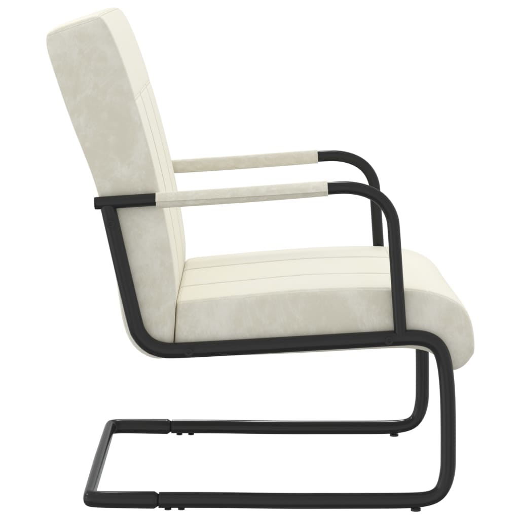 vidaXL Konzolna stolica krem bijela baršunasta