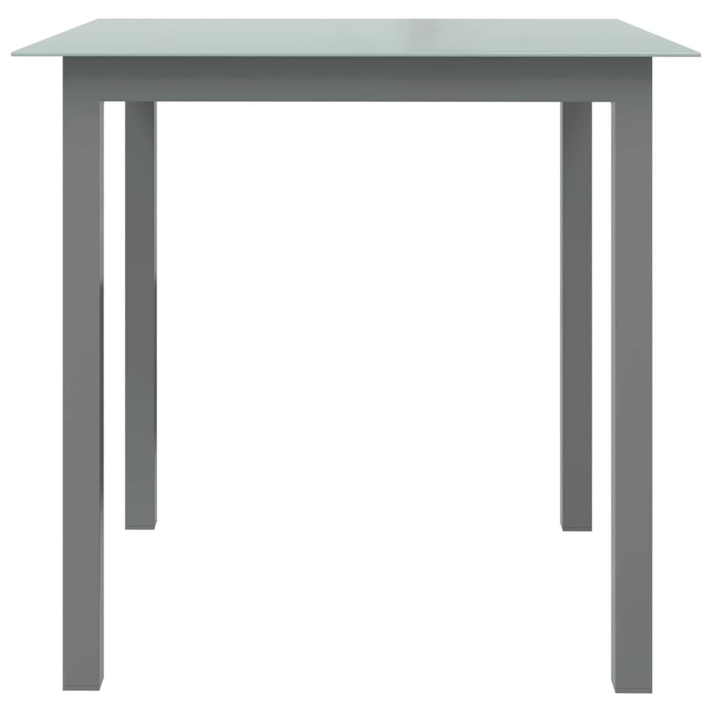 vidaXL Vrtni stol svjetlosivi 80 x 80 x 74 cm od aluminija i stakla