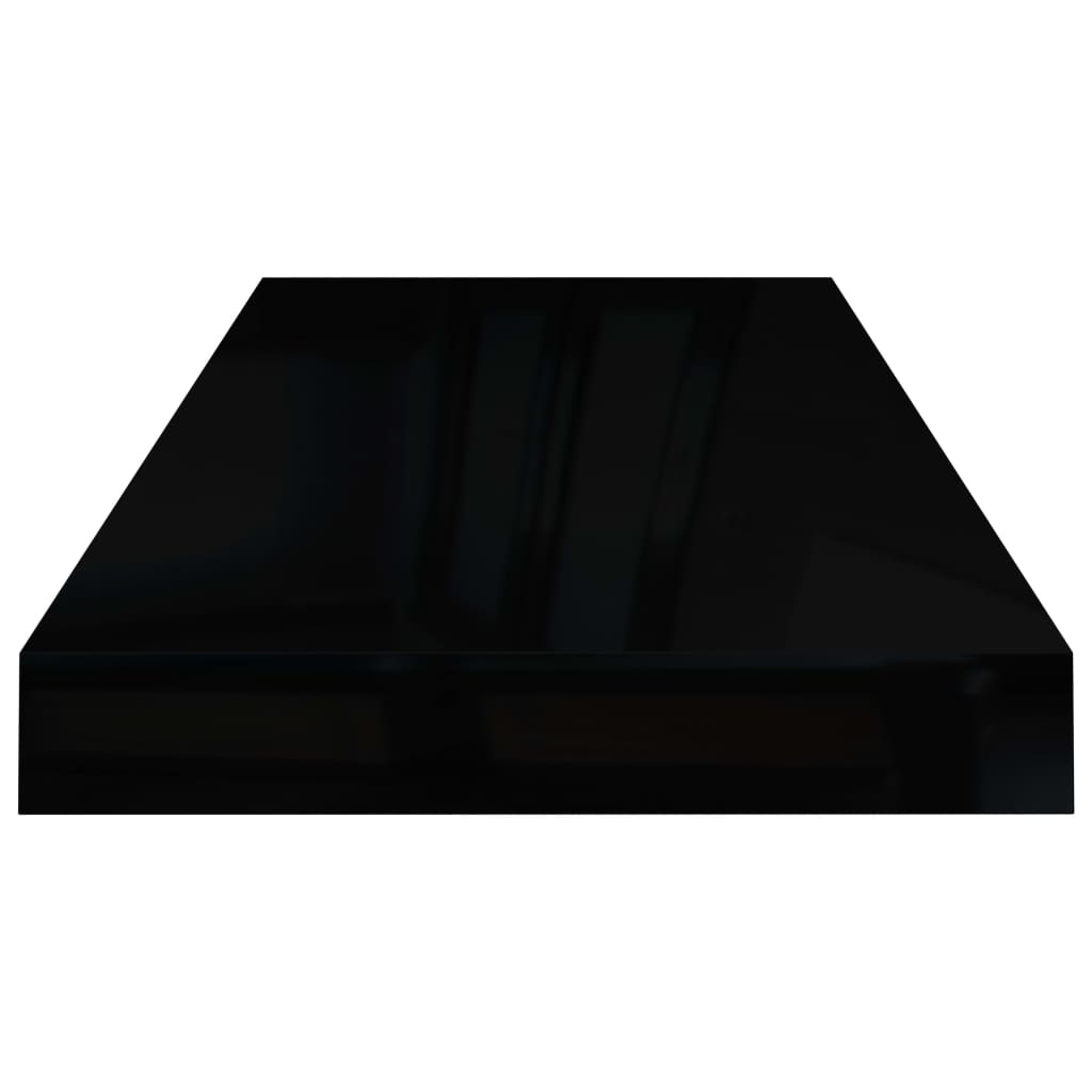 vidaXL Plutajuća zidna polica visoki sjaj crna 60 x 23,5 x 3,8 cm MDF