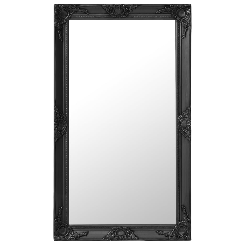vidaXL Zidno ogledalo u baroknom stilu 60 x 100 cm crno