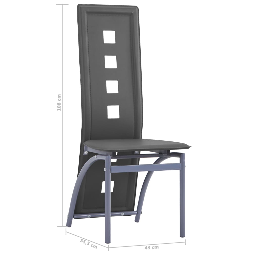 vidaXL Blagovaonske stolice od umjetne kože 6 kom sive
