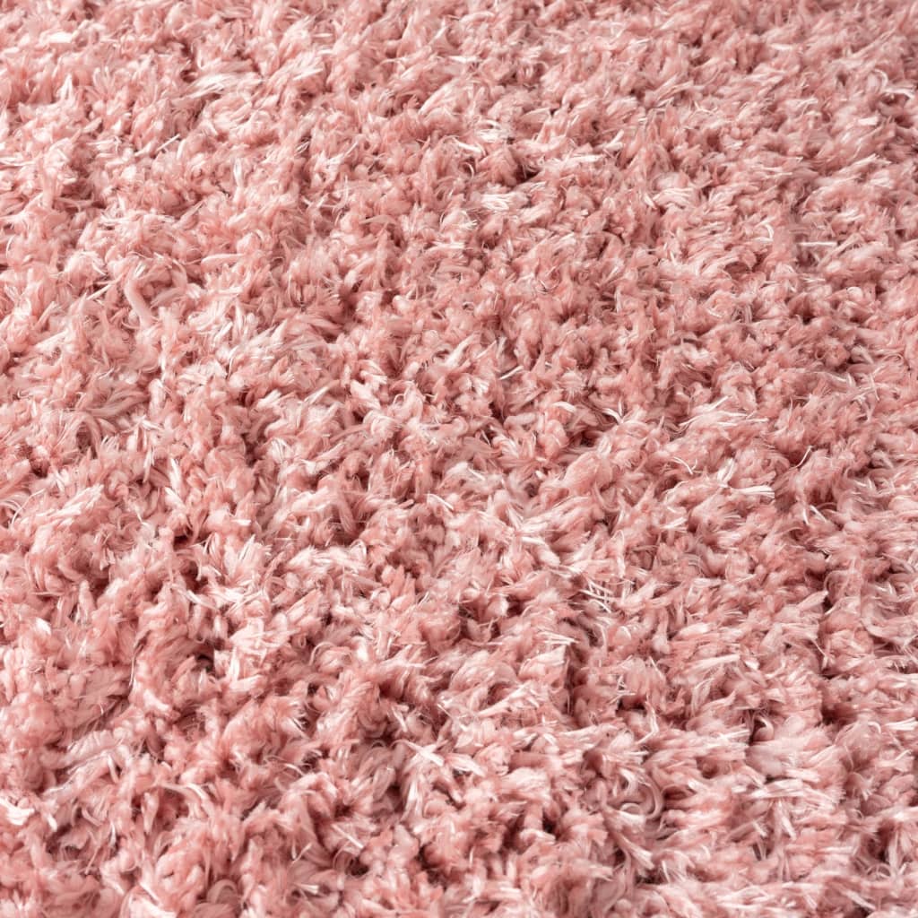 vidaXL Čupavi tepih s visokim vlaknima ružičasti 160 x 230 cm 50 mm